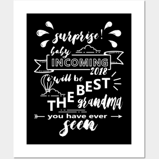 Becoming Proud Grandma 2018 Tshirt Pregnancy Announcement Posters and Art